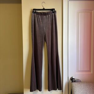 Zara Velvet Flare Pants in Brown